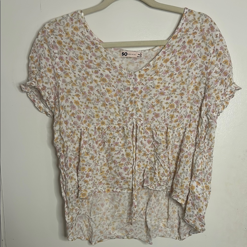 SO Floral Print Women's Top - Multicolor